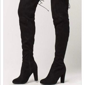 Black knee high boots